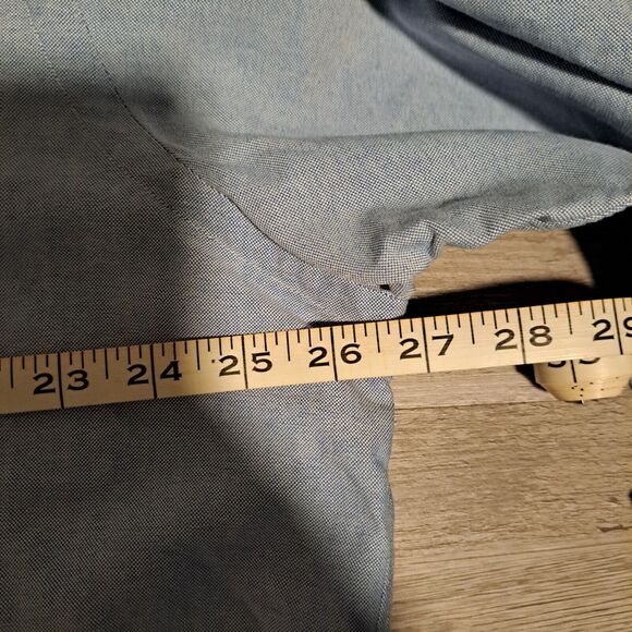 Ralph Lauren Yarmouth Button Shirt Mens 17/34 Blue 100% Cotton - Picture 8 of 9